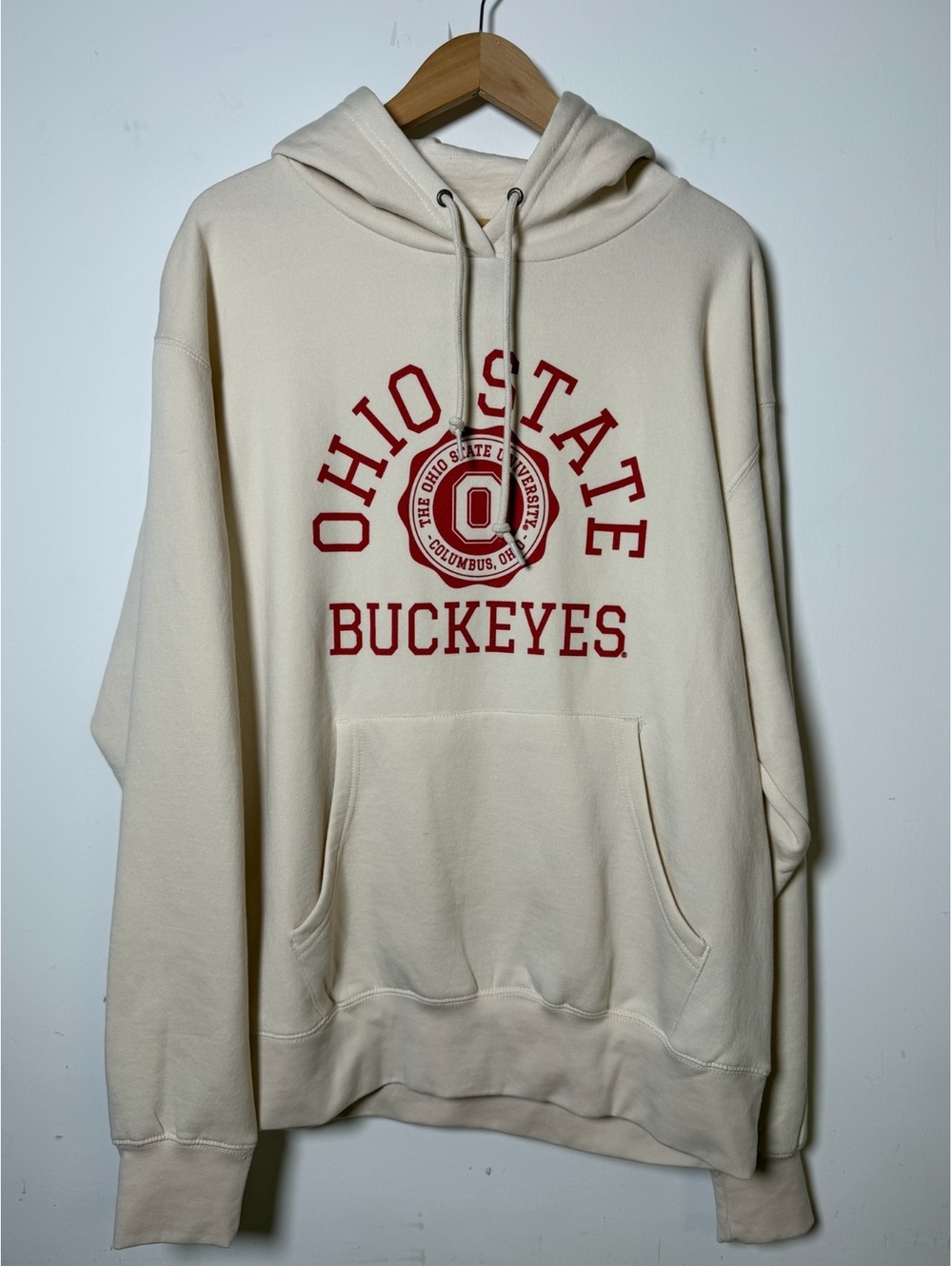 Ohio State Buckeyes pullover hoodie cream Men’s Large NWT